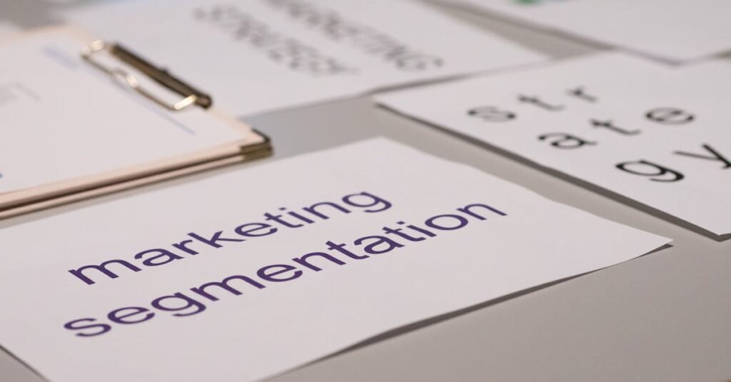Close-up of various marketing documents on a desk, perfect for business and strategy discussions.